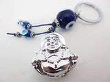Blauwe Boze Oog Sleutelhanger met Boeddha II Set van 6