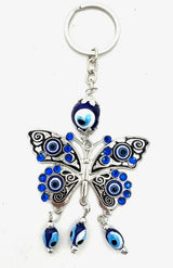 Blauwe Boze Oog Sleutelhangerset Vlinder (6 stuks)