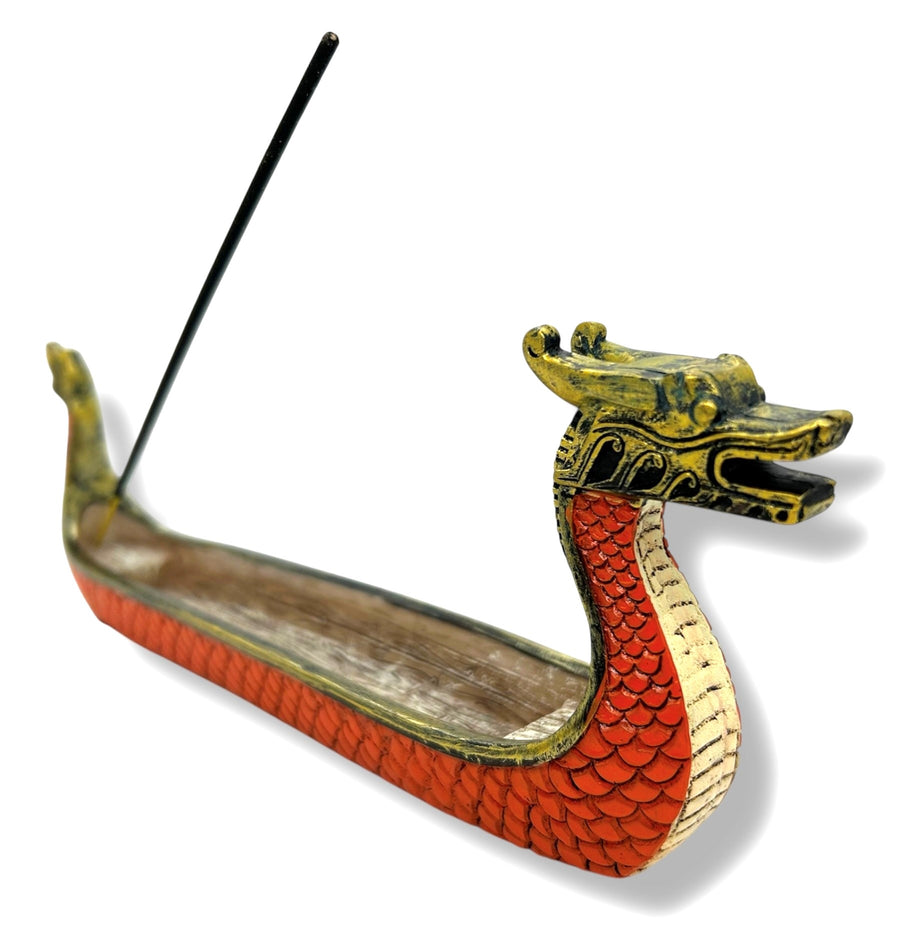 Bruine Draak Bootvormige Wierookhouder voor Wierookstokjes