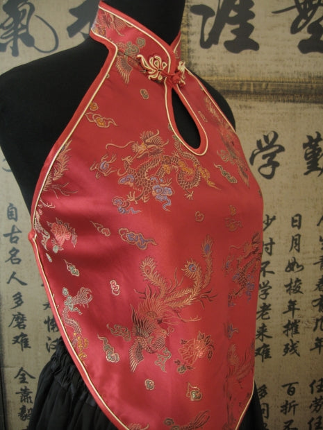 Chinese top with hole and dragon (red)