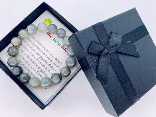12 mm Edelsteen Armband met Cadeau Doos - Labradorite