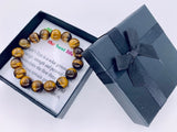 12 mm Edelsteen Armband met Cadeau Doos - Tijgeroog