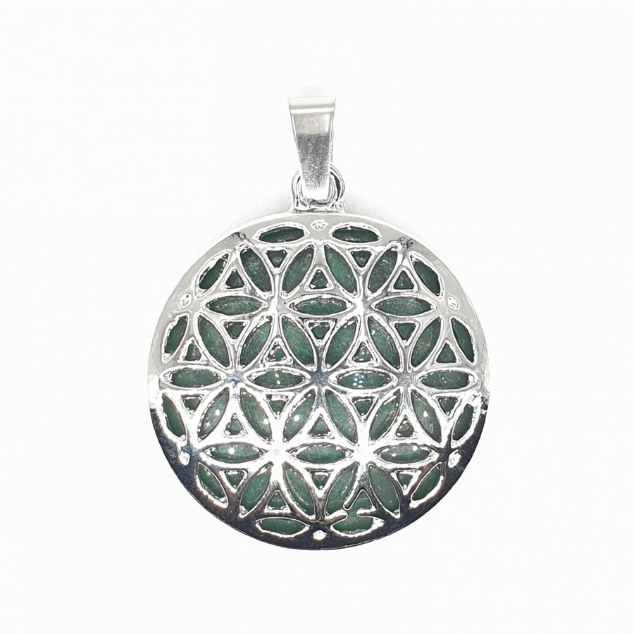 Aventurijn Edelsteen Flower of Life Hangertje