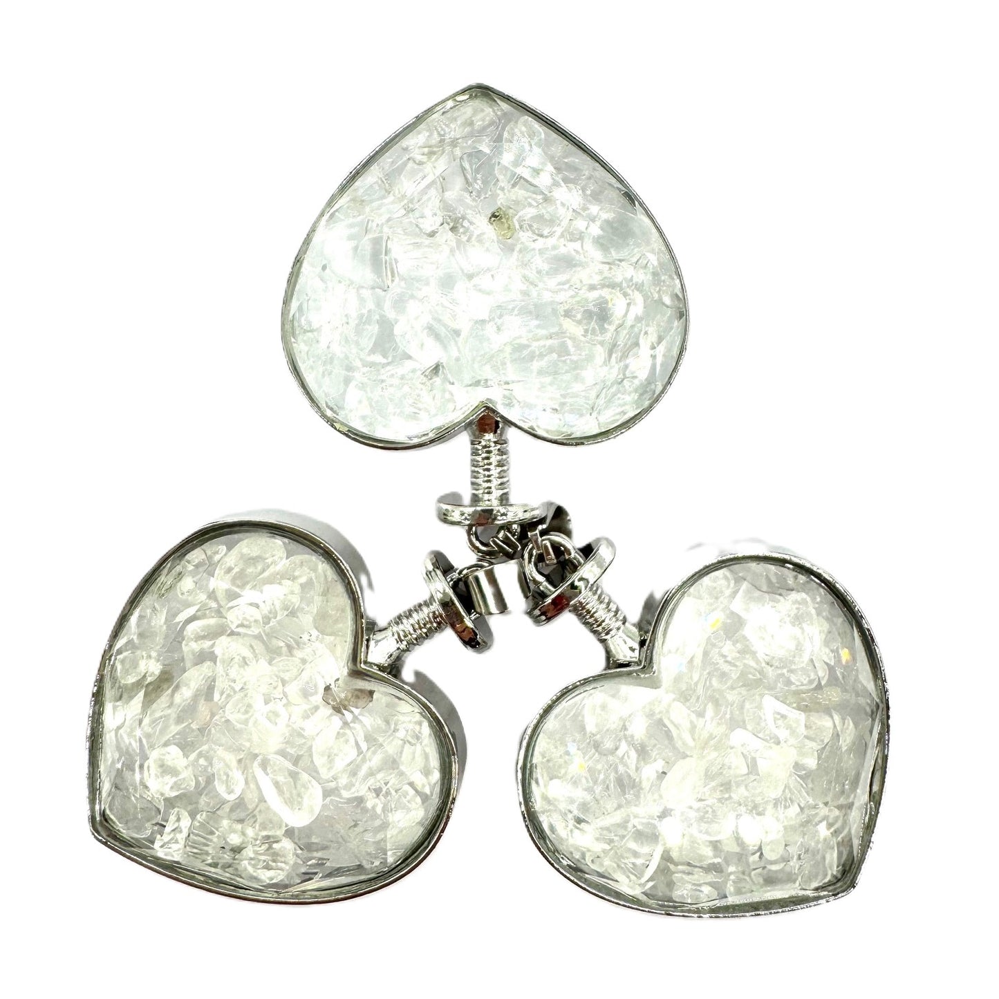 Edelsteen Hart Hanger - Bergkristal (3st)