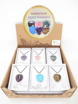 Edelsteen Hart Hangers Ketting Met Diamant Set van 12 stuks