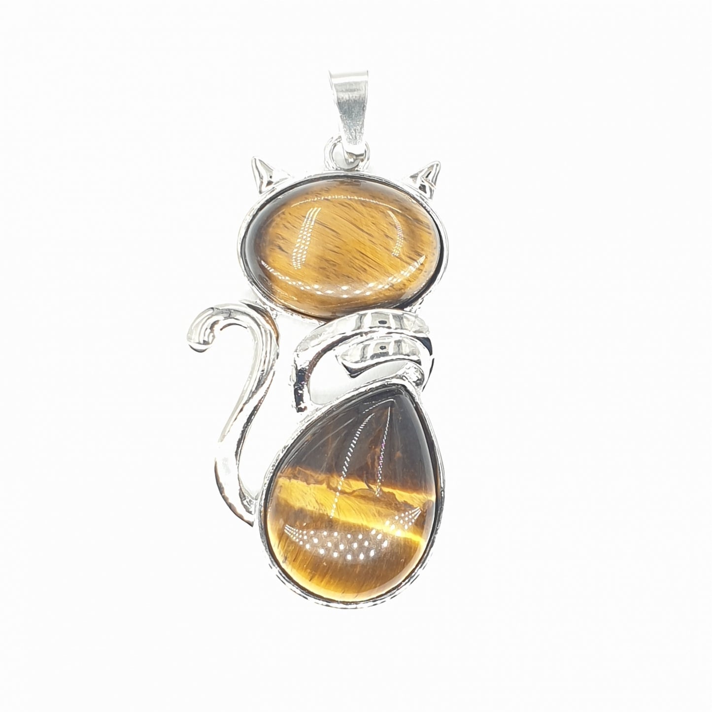 Edelsteen Kat Hanger - Tijger oog