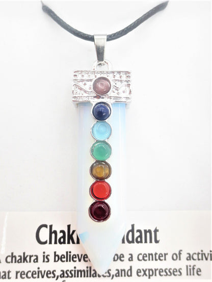 7 Chakra Edelsteen Ketting Hanger (I) - Opaal