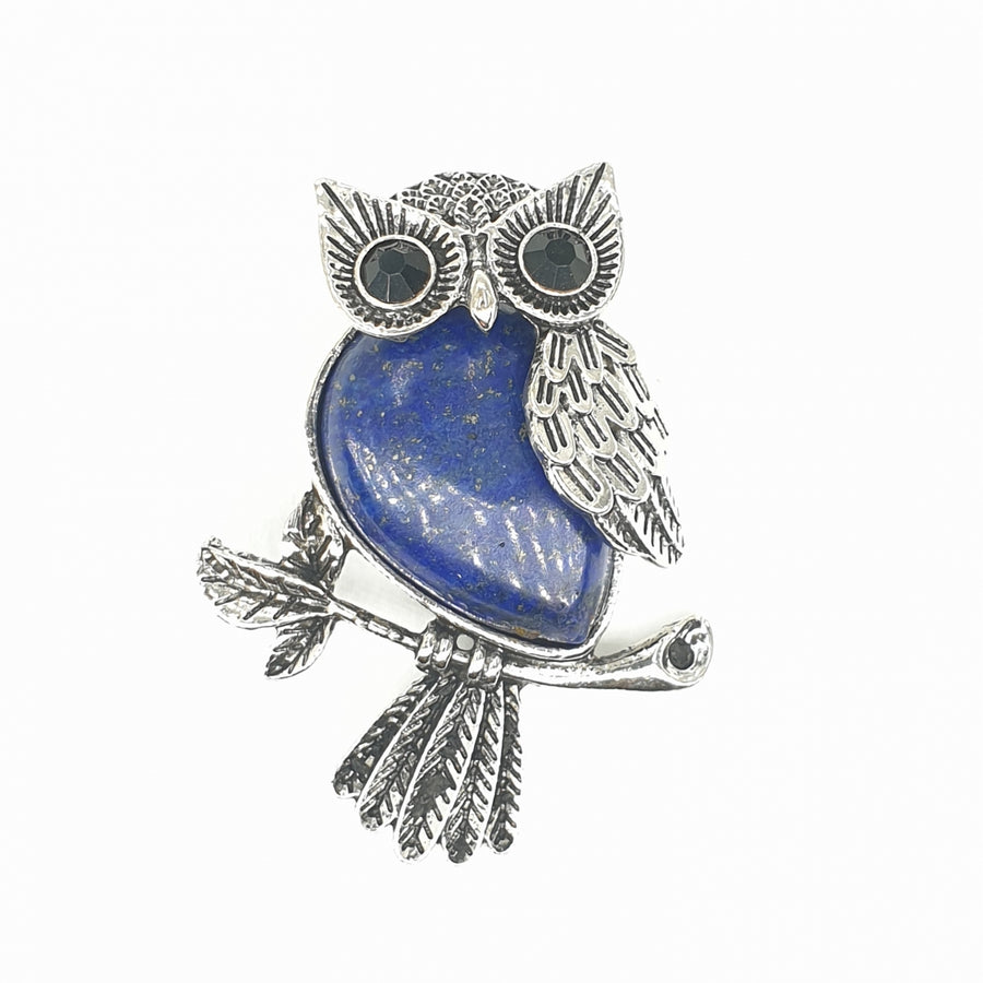 Lapis Lazuli Uilenhanger met Edelsteenogen