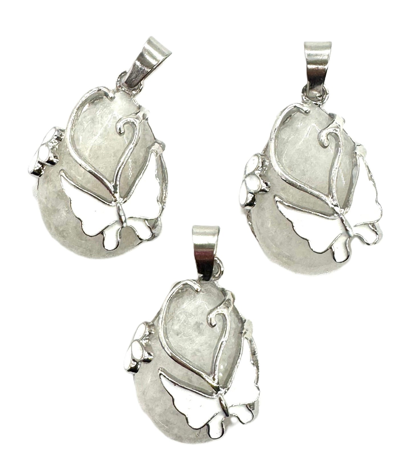 Edelsteen Vlinderhanger - Bergkristal (3e)