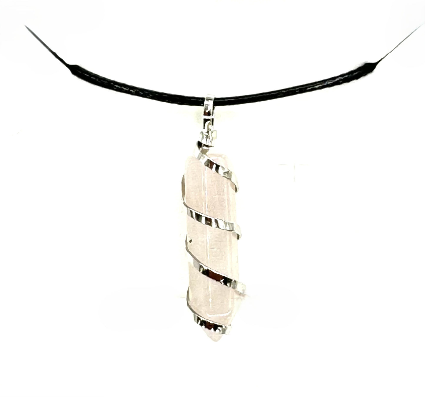 Edelstein-Anhänger-Halskette - Rosenquarz