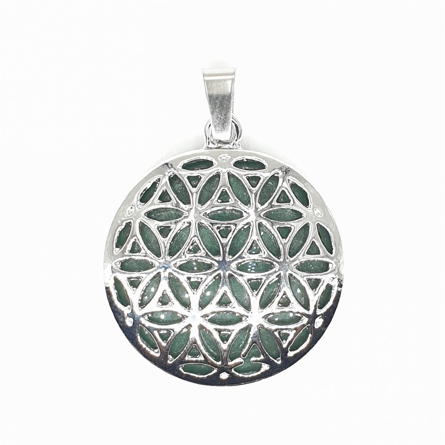 Edelstein Flower of Life Anhnger - Aventurin