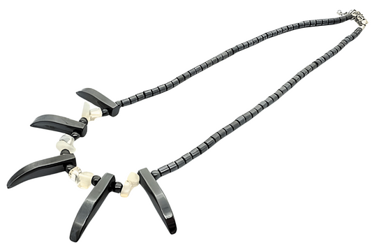 Elegante Slabbetje Stijl Hematiet Kralenketting