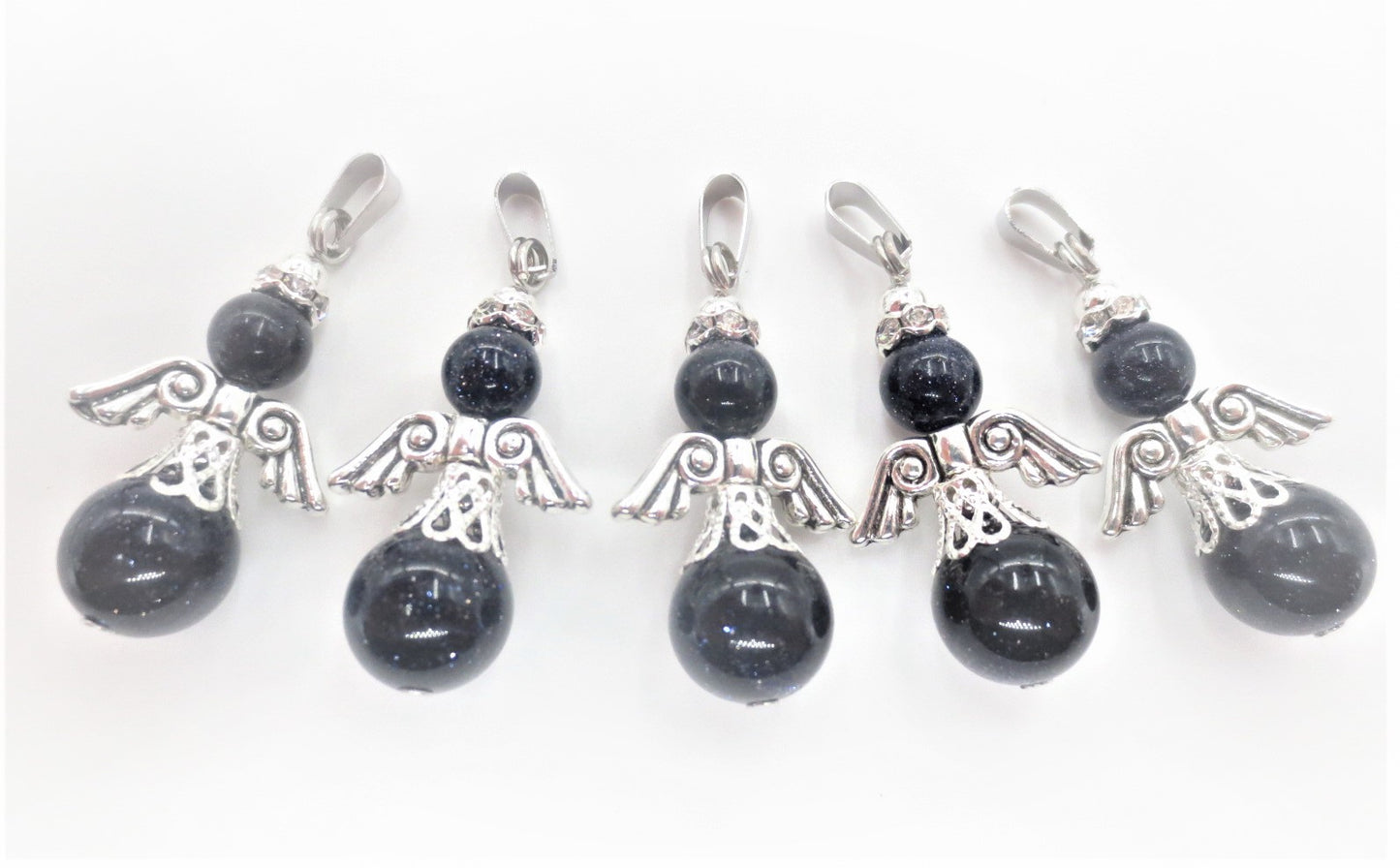 Engel Edelsteen Hangerset (5st) - Blauw Zandsteen