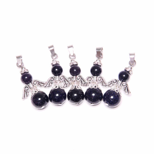 Engel Edelsteen Pendant Set (5st) - Blauw Zandsteen