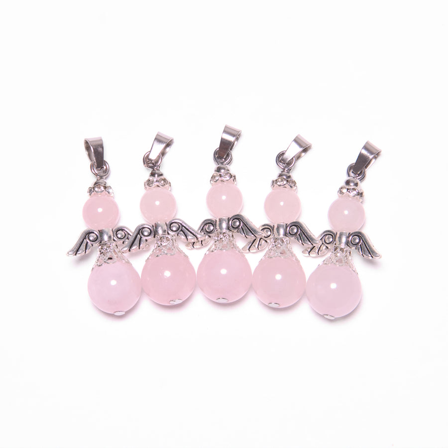 Engel Edelsteen Pendant Set (5st) - Rozenkwarts