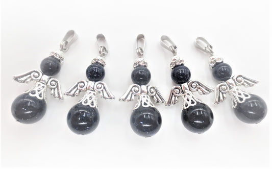 Engel Edelstein Anhänger Set (5Stk) - Blauer Sandstein