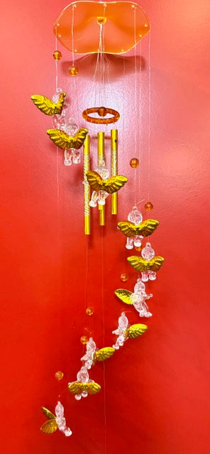 Engelen windgong - Goud