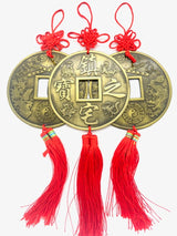 Feng Shui Wandhanger met Draak &amp; Feniks en Rode Kwastje - Set van 3