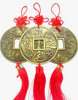 Feng Shui Wandhanger met Draak &amp; Feniks en Rode Kwastje - Set van 3