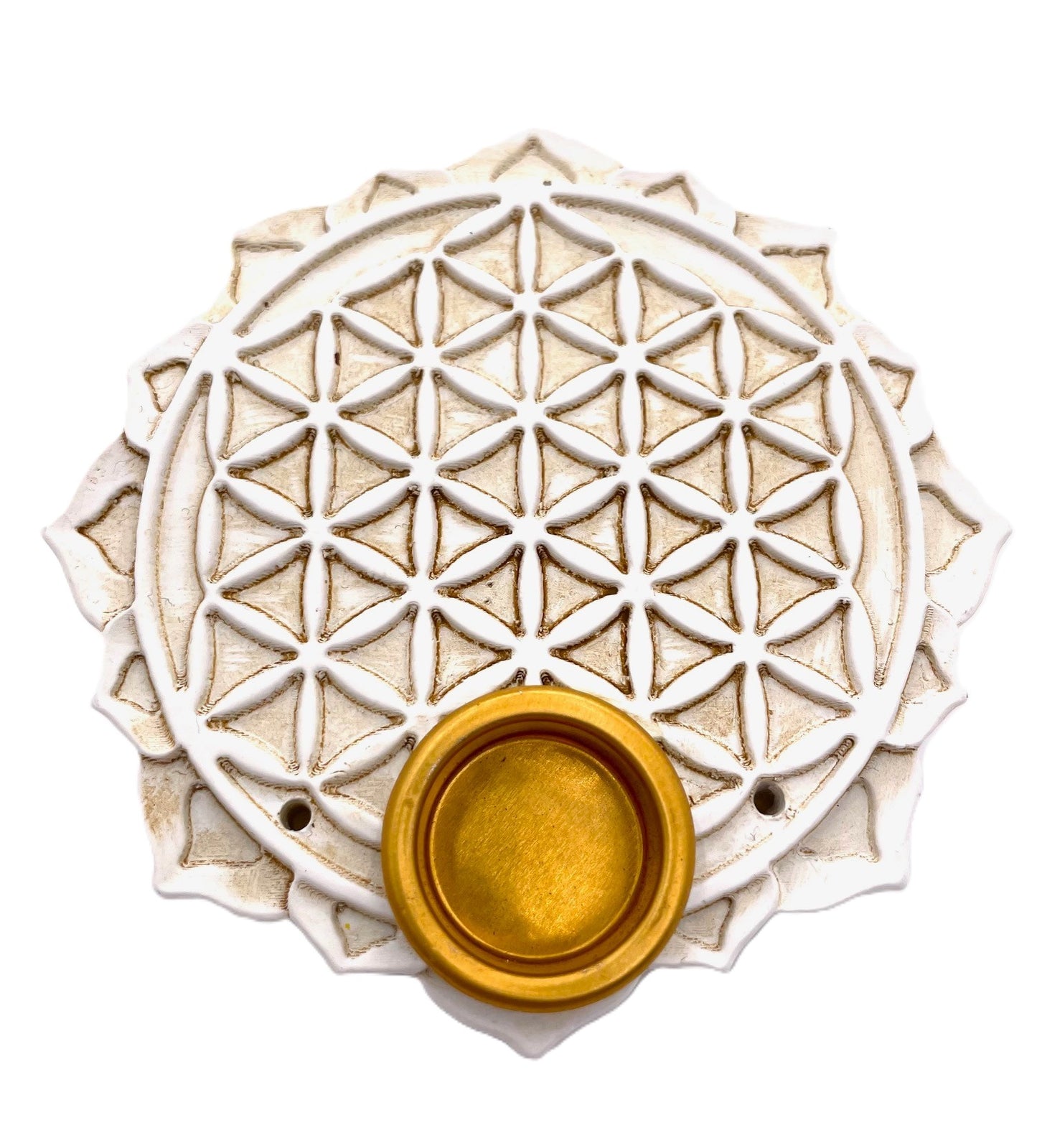 Flower of Life Wierookhouder - Rond Wit (6 stuks)