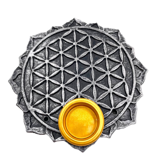 Flower of Life Wierookhouder - Rond Zilver (6 stuks)