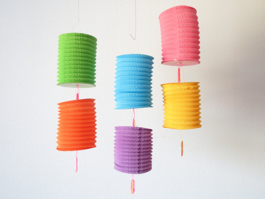 Accordeonstijl lantaarnset met gemengde kleuren, 12 stuks