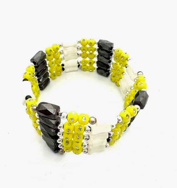 Gele Magnetisch Wikkelarmband met Kralen