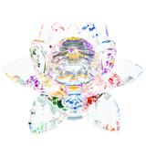 Gemengde Kleur Kristal Lotus Ornament op Standaard (Medium)