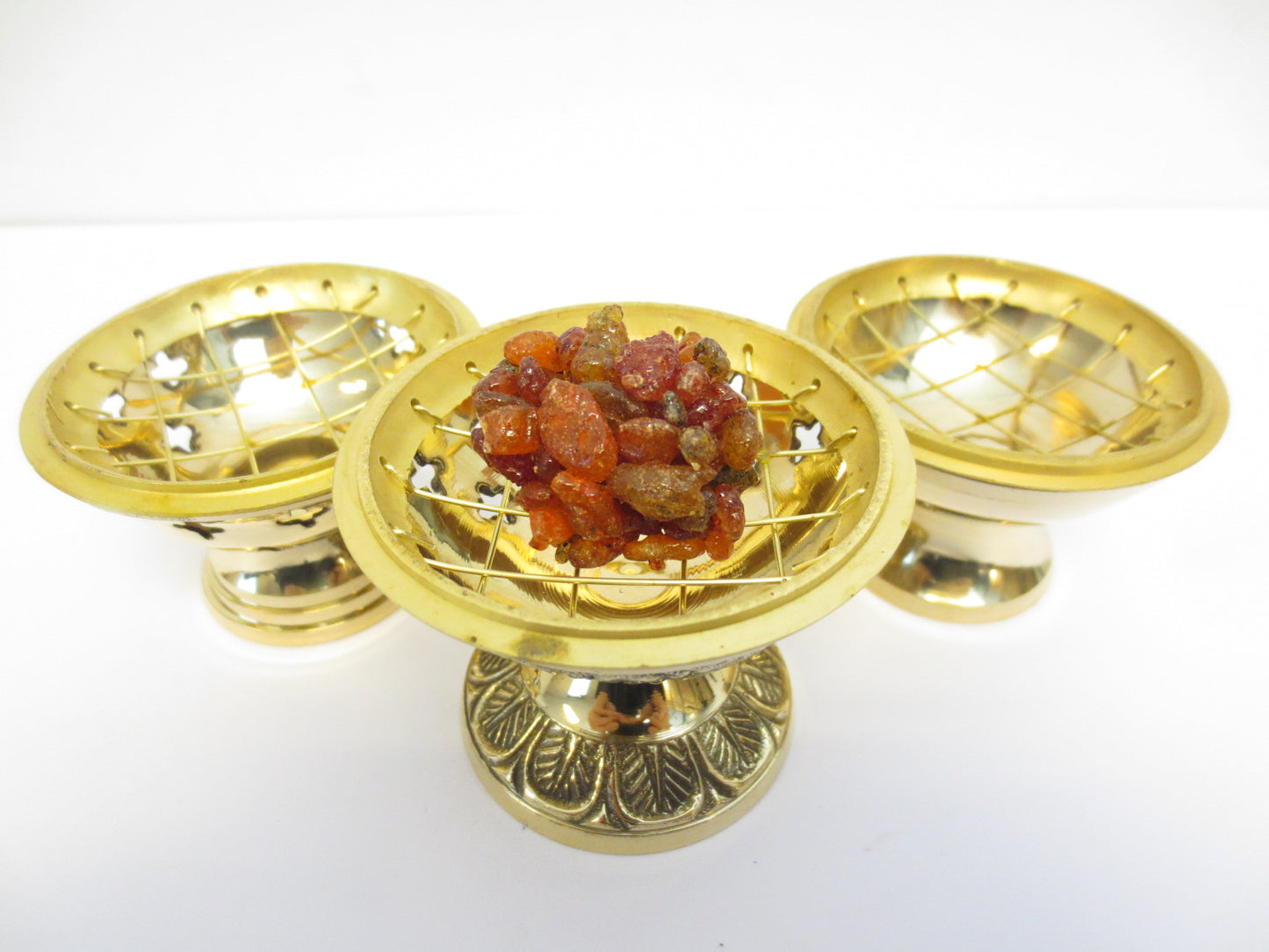 (korrel) wierookbrander messing set van 3