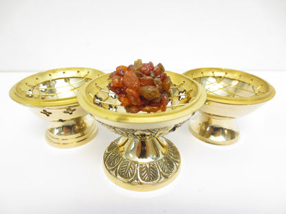 (korrel) wierookbrander messing set van 3