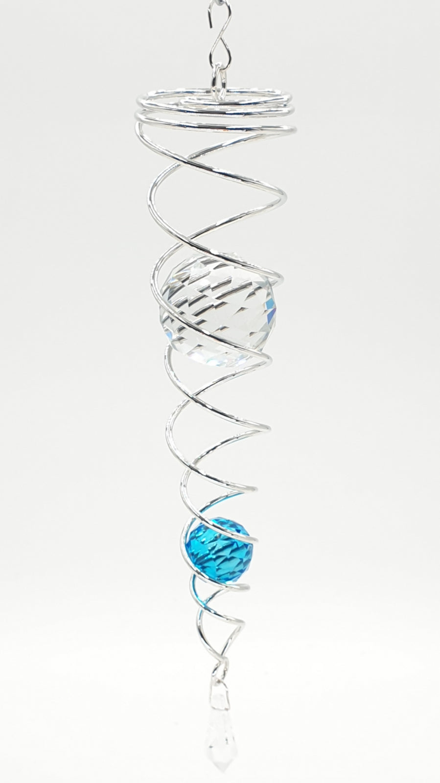 Grohandel - Mini Vortex Windspinner met 2 Kugeln Blauw