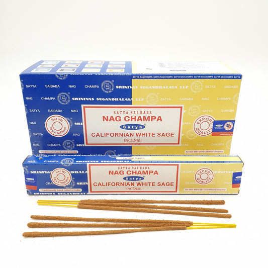 Satya Sai Baba - Nag Champa en Kalifornischer witte Salbei 16g