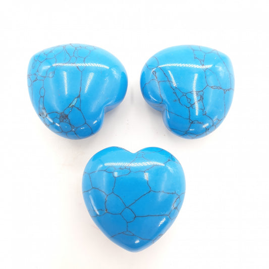 Edelstein-Herz mit Geschenktüte – Türkis (3 Stück)