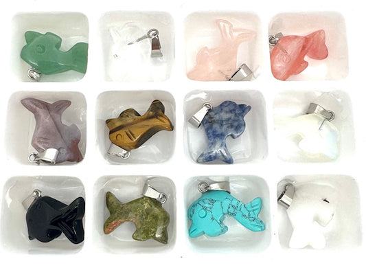 Großhandel - Edelstein Delfin Anhänger Set