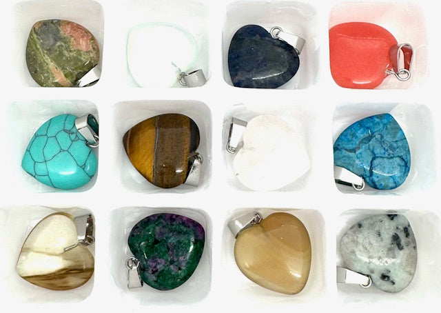 Großhandel - Edelstein Herz Anhänger Set