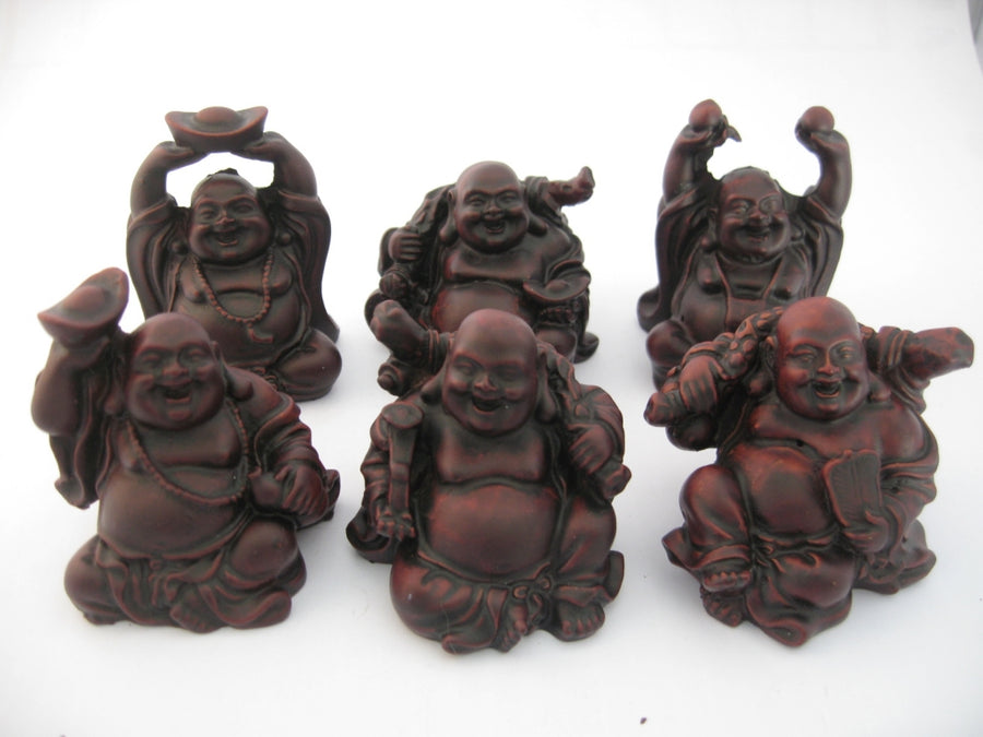8cm Boeddha Set Zittend - Rood (6st)