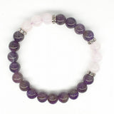 8mm Armband met Cadeaudoos - Amethyst en Diamant