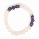 8mm Bracelet with Gift Box - Rose Quartz and Diamond