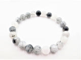 8 mm Zwart Haar Kwarts Edelsteen Armband – Cadeaudoos Inclusief