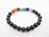 8mm 7 Chakra Armband zonder Doos - Zwarte Toermalijn