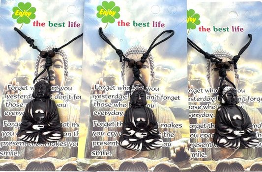 Bruine Meditatie Boeddha Hanger Ketting