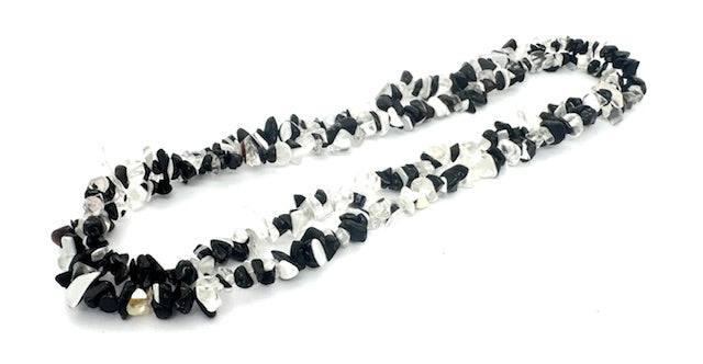 Groothandel Dunne Obsidian &amp; White Quartz Edelsteen Chip Ketten