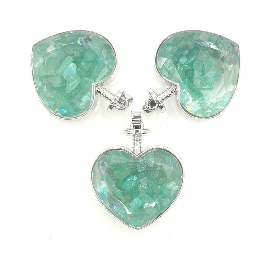 Edelsteen Hart Pendant - Aventurijn (3st)