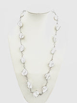 Gepolijste Edelsteen Ketting Draadgewikkeld - Milky Quartz