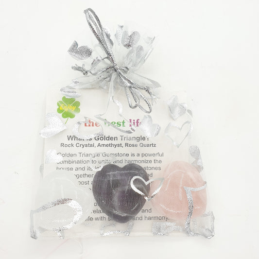 Edelsteen Hart met Cadeauzakje - Gouden Driehoek (3e)