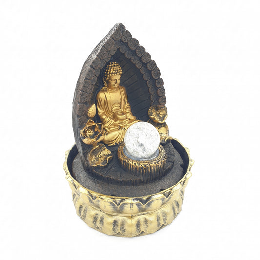 Meditatie Led Verlichting Boeddha in Muur Goud Fontein Klein (16094)