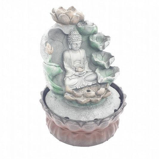Meditatie Led Verlichting Boeddha met Bloemen Fontein Klein (1989)