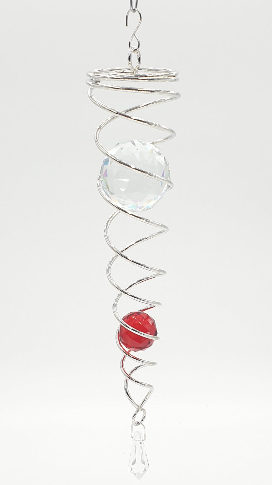 Groothandel - mini Vortex Wind Spinner met 2 bollen rood
