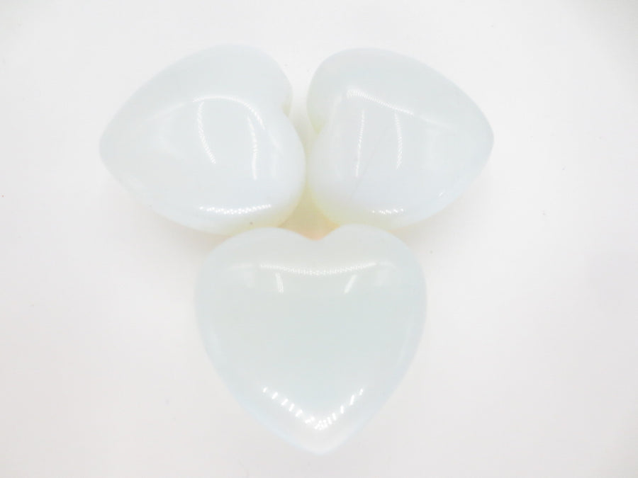 Edelsteen Hart met Cadeauzakje - Opaal (3st)