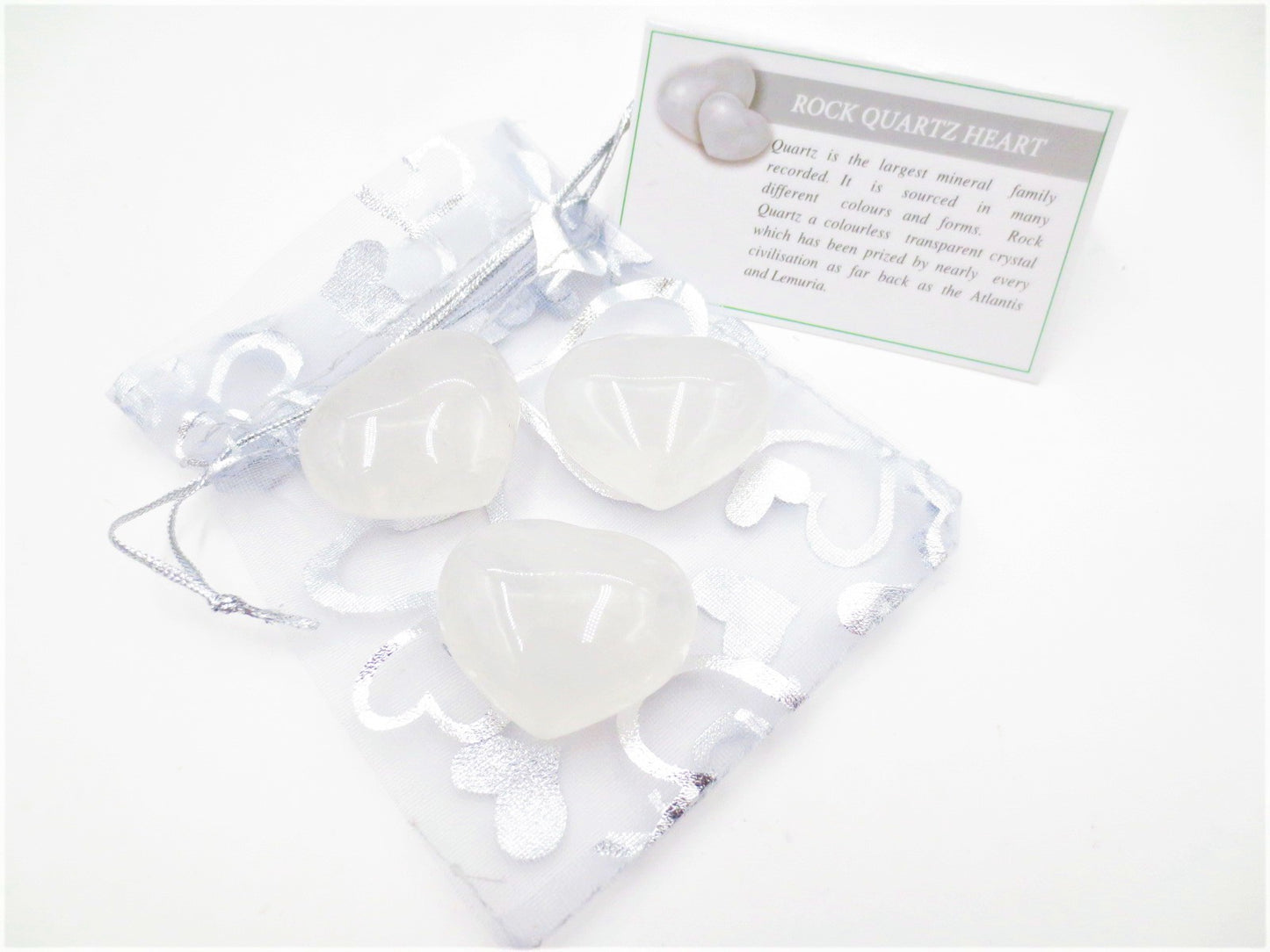 Edelsteen Hart met Cadeauzakje - Bergkristal (3e)